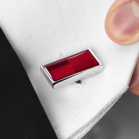 Červené žiarivé manžetové gombíky for Men