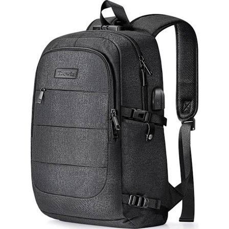 Laptoprygsæk til mænd, vandtæt tyverisikringsrygsæk til skole, universitet, med USB-opladningsport og lås, 14/15,6 tommer laptop taske til kvinder