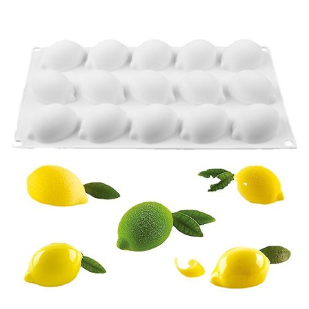 15-hulls sitronformet silikonformer, kakedekoreringsverktøy, bakeware for mousse og franske desserter