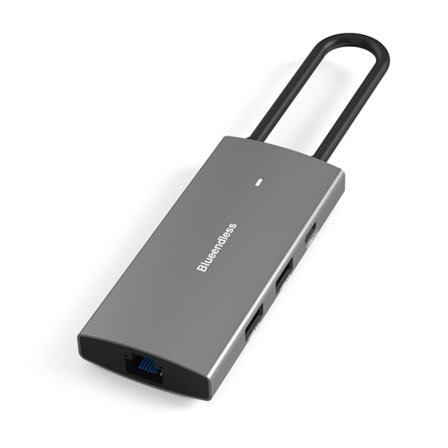 USB C Splitter HDMI-kompatibel 2.0 USB3.0 PD3.0+Gigabit Ethernet-adapter för bärbar dator Notebook Aluminium Extender
