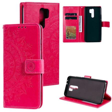 Xiaomi Redmi 9 - Mandala Fodral - Rosa Pink Rosa