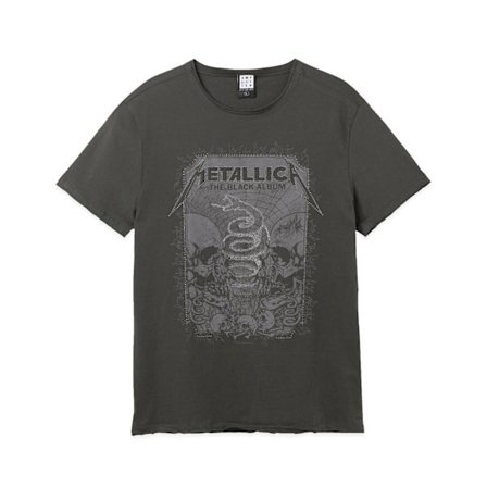 Amplified Mens The Black Album Metallica Diamante T-Shirt S Cha