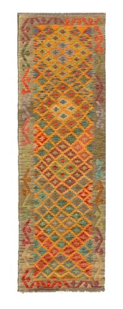 Hand Woven Kilim Afghan Old Style Rug 75X252 Wool Small