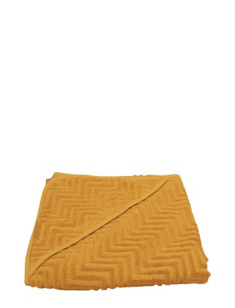 Filibabba Bath Towel With Hood - Zigzag Golden Mustard - Yellow - ONE SIZE