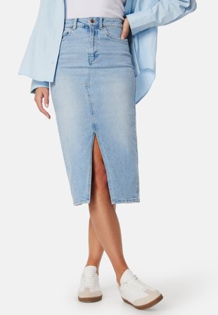 VERO MODA - Vmveri High Rise calf denim skirt - Kläder - - Bubbleroom