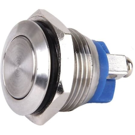 16mm Momentær Trykknap Hornkontakt Til Dørklokke Båd Bil Vandafvisende Metal (sølv)