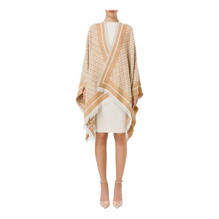 Elisabetta Franchi, Cardigan Beige, Dames, Maat:ONE Size,wol