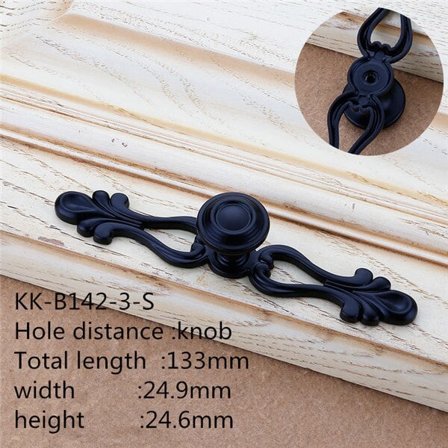 Dörrhandtag 2 st Retro Antik Brons Europeisk Låda Lantlig Möbel Svart Kökshandtag Skåpknoppar