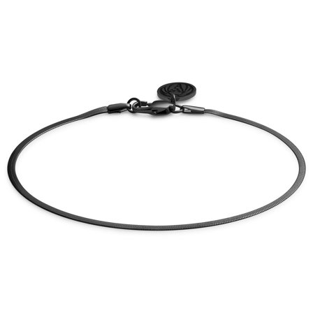 Essentials | 2 mm Gunmetal Sort Sildeben Armbånd til mænd - Stålarmbånd
