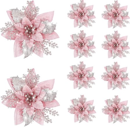 8stk Juleblomst Juletre Blomster ROSA ROSA