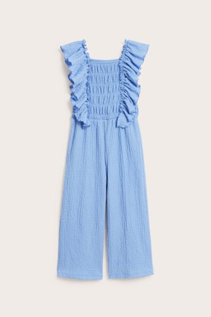 Kappahl | Kombinezon z dżerseju, z falbanami Niebieski 128 | Dziecko
