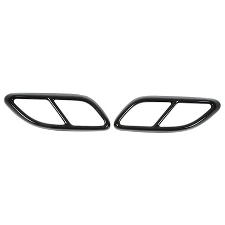 2 st Tail Exhaust Pipe Cover Rostfritt Stål Svart Bakre Avgasdämpare Cover Ersättning för Jaguar F‐PACE /XFL 2021