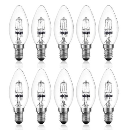 10x 42W E14 Himmennettävä Halogeenilamppu - 220 - 240V, 2700K Lämmin valkoinen