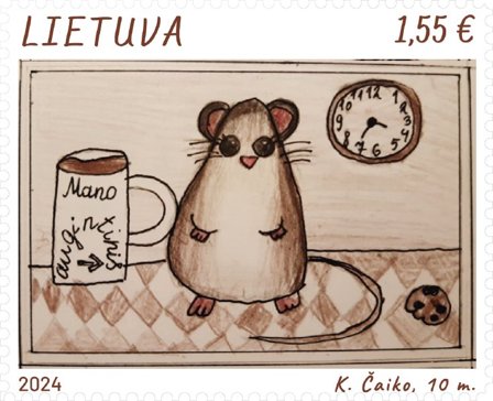 Litauen - Børnetegninger, mit kæledyr - Postfrisk frimærke