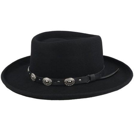 Jaxon & James - Svart western Hatt - Crossfire Wool Felt Gambler Hat Black Western @ Hatstore