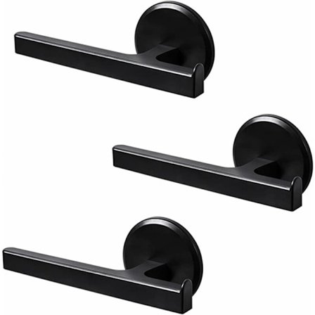 Badehåndklædeholder Toiletpapirholder Plastik Sugekop Håndklædestativ Badehåndklædeholder Sæt til Badeværelse og Køkken, Ingen Boring, Sort, 3 Dele