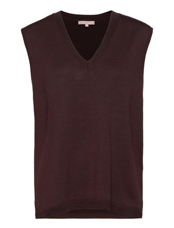 Srmarla V-Neck Loose Fit Knit Vest Brown Soft Rebels