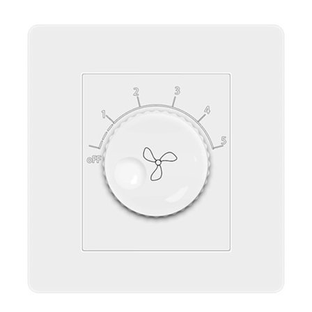 220V Universal Takfläkt Hastighetskontroll Väggknapp Dimmer Strömbrytare Fem växlar Fläkthastighetsjustering