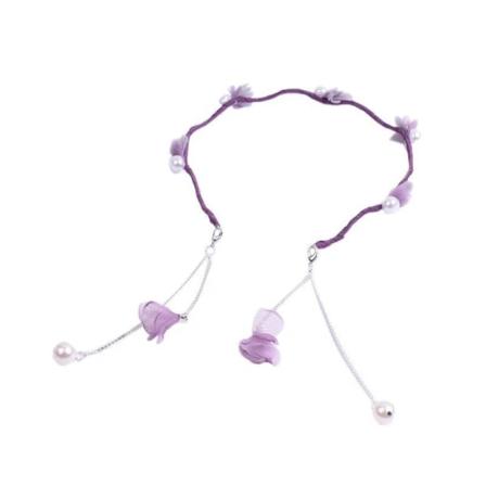 Hårbånd for kvinner, allsidig for utgang, fe-skog, superfe, falske øredobber, hårklipp, frynser, perle anheng, bakre anheng, hårhule, lilla bølge