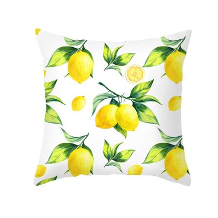 Sitrusgul putetrekk Gult sitrusmønster Plysjmyk putetrekk Moderne bondegårdsstil for soverom Sofa Stue 18 x 18 tommer (Sitrus 2)