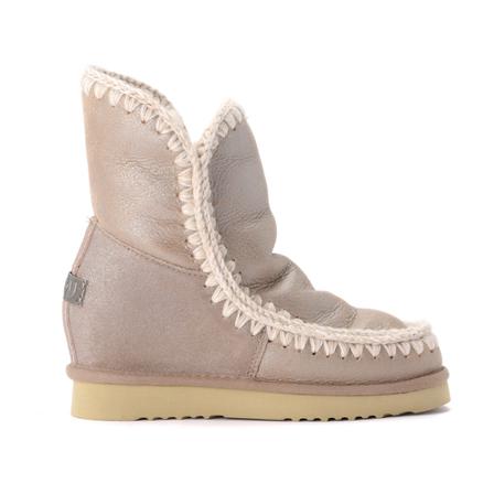 Mou, Eskimo Booties Inner Wedge Sheepskin Short Szary, Kobieta, Rozmiar: 38 EU