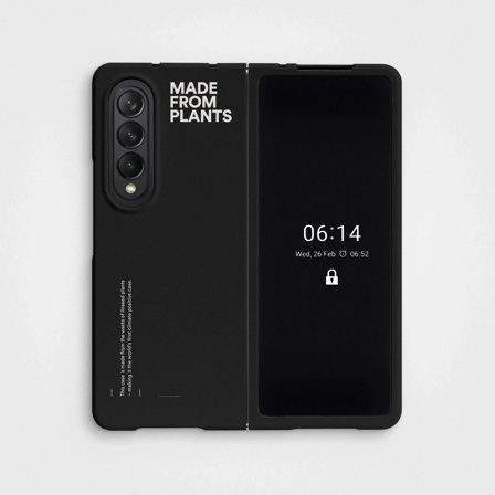 No Plastic Mobile Case Charcoal Black Made from Plants | agood company, Samsung Fold 2022
