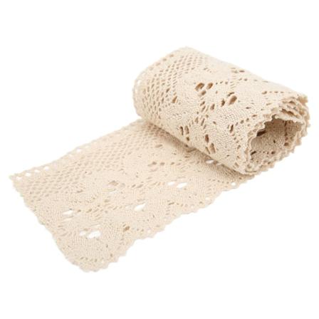 Blonderbånd Bomullstråd 10 Yards Utsøkte Dekorative Tilbehør for Klær Dekorasjon DIY GardinBeige