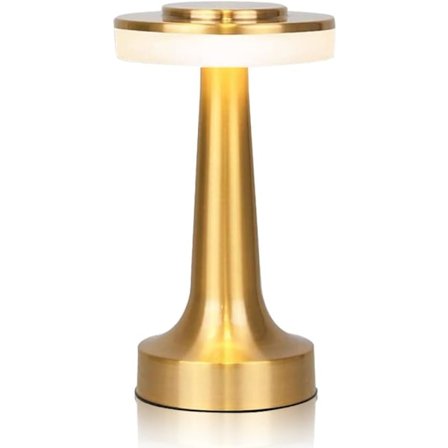 Sladdlös Bordslampa i Metall, Touchkontroll LED Bordslampa, 3 Färger Steglöst Dimbar Batteridriven Lampa för Vardagsrum, Sovsal,