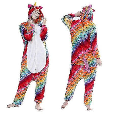 Jumping Tiger Langermet Onesie Menn Kvinner Flanell Varm Panda Pyjamas Onepiece Voksen Dyrepyjamas Onesies White Fish TianMa