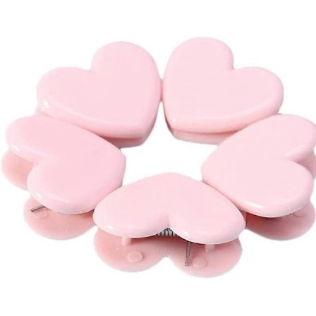 5 stk. Søde Pink Hjerteformede Memoklips Fotoklemmer Plastik Binder Clips Papirclips til Kontorartikler Skoleartikler