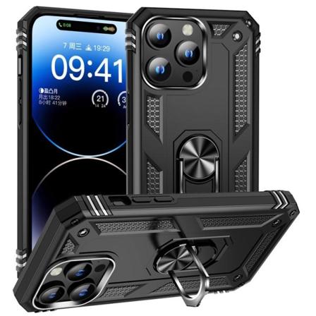 iPhone 15 Pro Max Mobilskal Kickstand - Sort