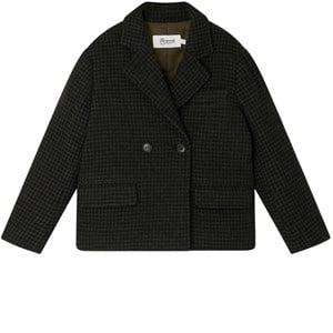 Bonpoint Tiya Checked Coat Kaki Fonce 14 Years - Coats and jackets - 14 years - Green