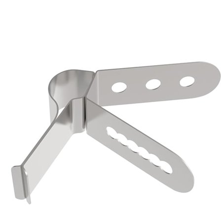 ING Grilltermometerholder i rustfrit stål med 3 probhuller, universalklemme til BBQ-grill og udendørs campingbrug