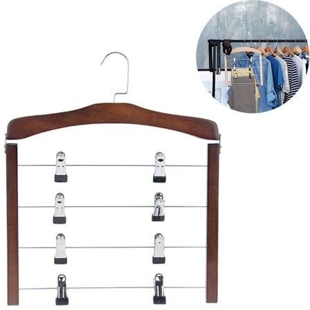 Massiivipuinen monikerroksinen monitasoinen ripustettava housupuuvaateteline pyyhehuivi solmio säilytysteline vaateripustin