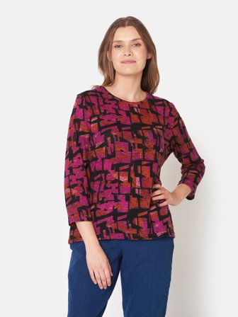 SIGNATURE - T-shirt Med 3/4 ærmer - Fuchsia Red