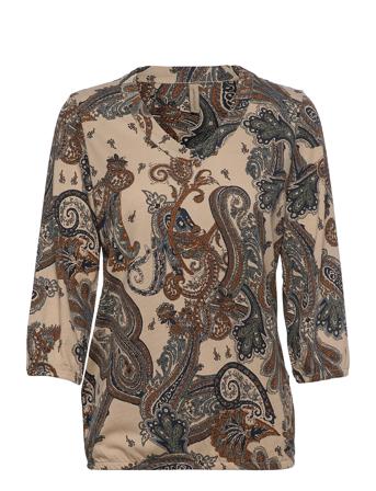 Sc-Felicity Aop Bluse Langærmet Brun Soyaconcept
