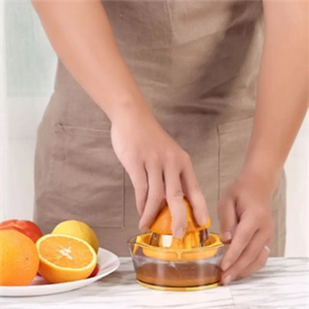 Citruspress, Citronpress, Apelsinpress, Manuell Juicepress, Limepress, Halkskyddat Lock med Sil och Behållare (Gul)
