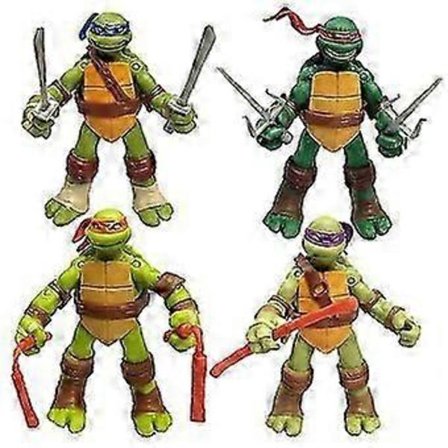 4 stk./sæt Ninja Turtles Action Figur Legetøjsmodel Dukke Børn Drenge Pige Fan Legetøj Fødselsdagsgave (FMY)