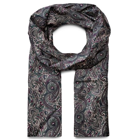 Dark Blue & Dark Green PAISLEY Pattern Silk Scarf for Men - Summer scarves