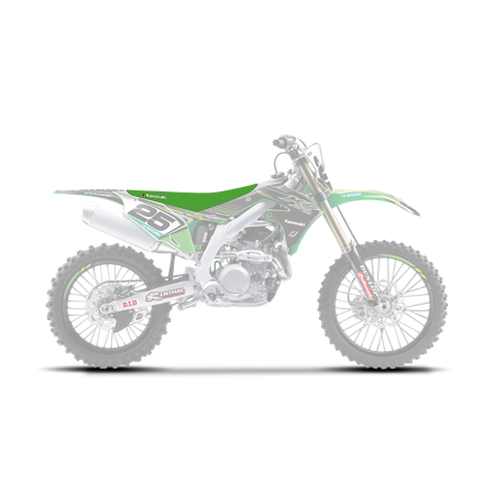 Zadelovertrek Blackbird Pyramide Color Groen-Zwart - Kawasaki KX 250 2021-2023