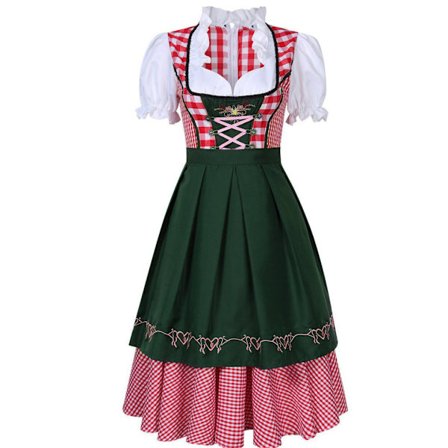 Dirndl Kjole Tysk Oktoberfest Bayersk Øl Wench Kostume Maid Festival Party Z X .q Grøn Grøn-FF-