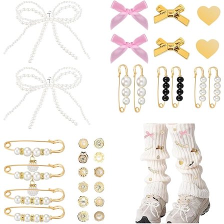 30 stk. skocharms til Crocs sneakers loafers - dekorative charms med rhinsten perler sløjfer clips nåle, langtidsholdbare stilfulde Croc tilbehør til 