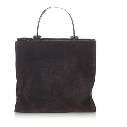 Gucci Vintage, Pre-owned Suede Metal Handbag Bruin, Dames, Maat:ONE Size