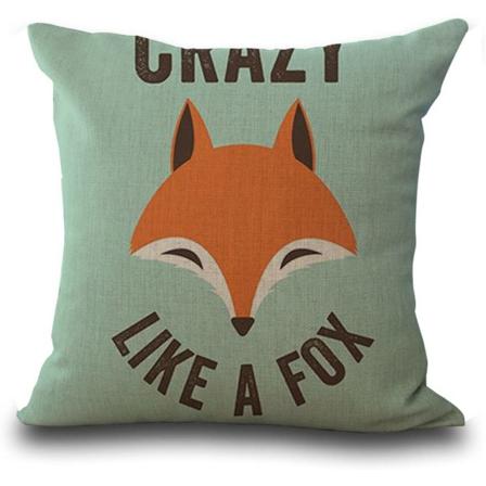 Cover(45cmx45cm) Fox Cotton Linne Cushio Grå Beige