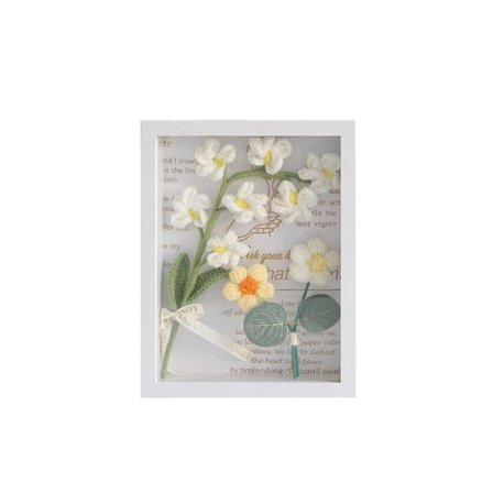 Heklet ullblomst ferdig strikket bukett foto ornamenter anheng 's dag gave hvit