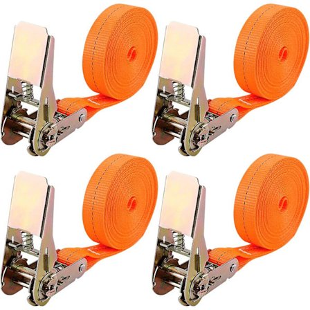 4 st spännband, längd 6 m, bredd 25 mm, spärrband, spännband, stöder en total maximal belastning på 1000 kg