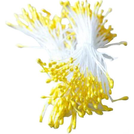 Blomsterstøvbærere 2 bunter med 160-180 stilker perlestøvbærere for scrapbooking pistillkake dekorasjon håndverk diy, 2,17 tommer, gul