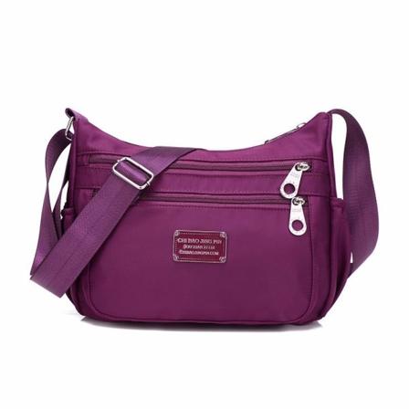 Kvinder Dame Håndtaske Nylon Crossbody Skulder Vandtæt Stof Taske Fashion Purple