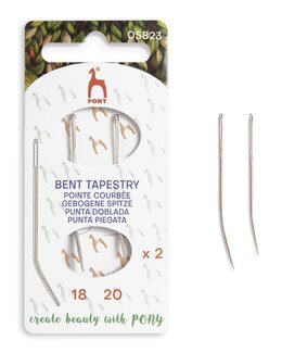 Käyrä verhoiluneula koot 18 ja 20