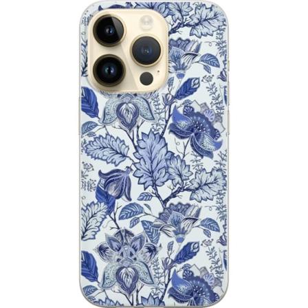 Apple iPhone 15 Pro Läpinäkyvä kuori Kukat Sininen...